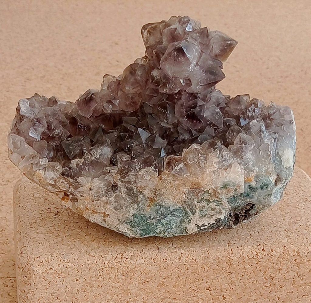Smoky Amethyst with Crystal Cluster